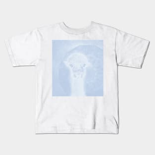 Ghostly alpaca and mandala in serenity blue Kids T-Shirt